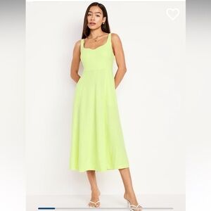 Old navy fit & flare sleeveless midi linen dress